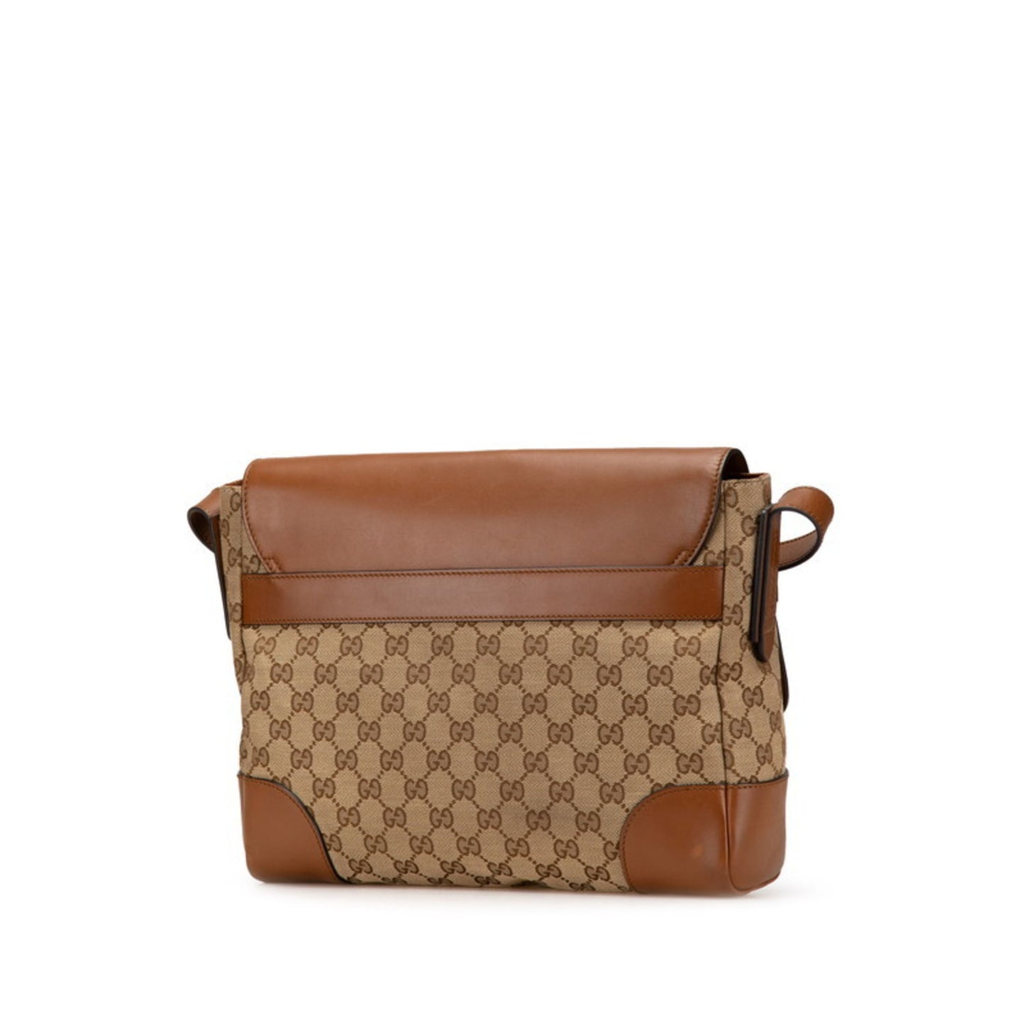 Gucci Gg Canvas Shoulder Bag 353401 Beige Brown Leather