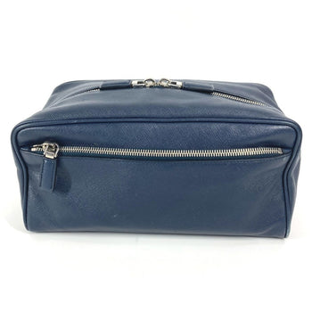 Prada Prada Triangle Logo Plate Bag Second Clutch Saffiano Leather