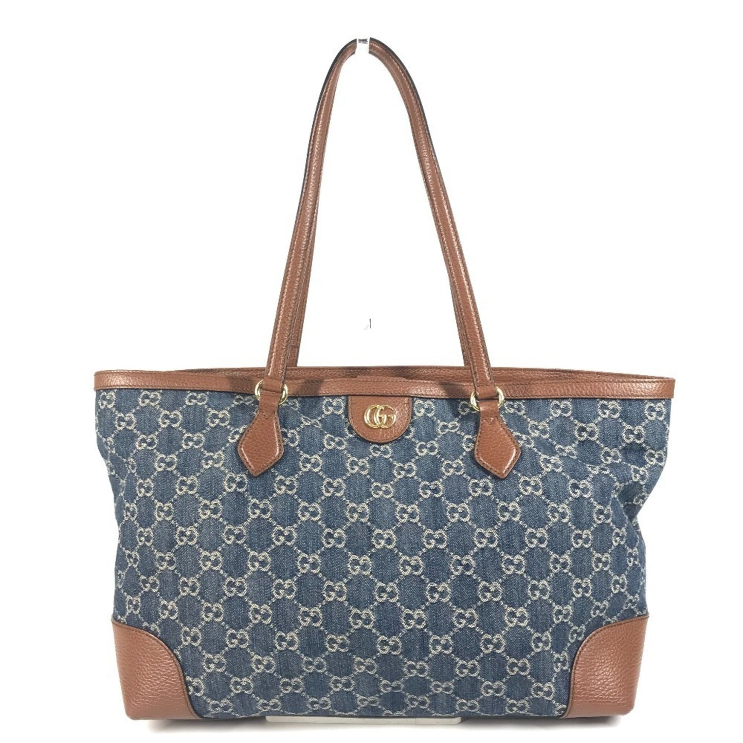 Gucci 631685 Denim Overture Ophidia Gg Medium Tote Bag Shoulder In And Leather
