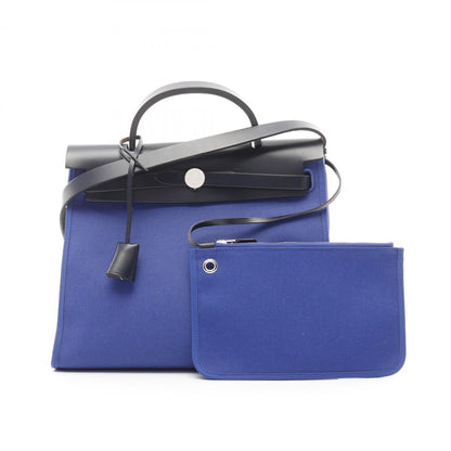 Hermes Hermes Airbag Zip Pm Handbag Canvas Leather Toile Military Vache Hunter