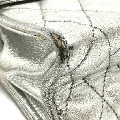 Chanel Quilted Matelasse Bag Chain Pochette Shoulder Bag Silver X Goldhardware