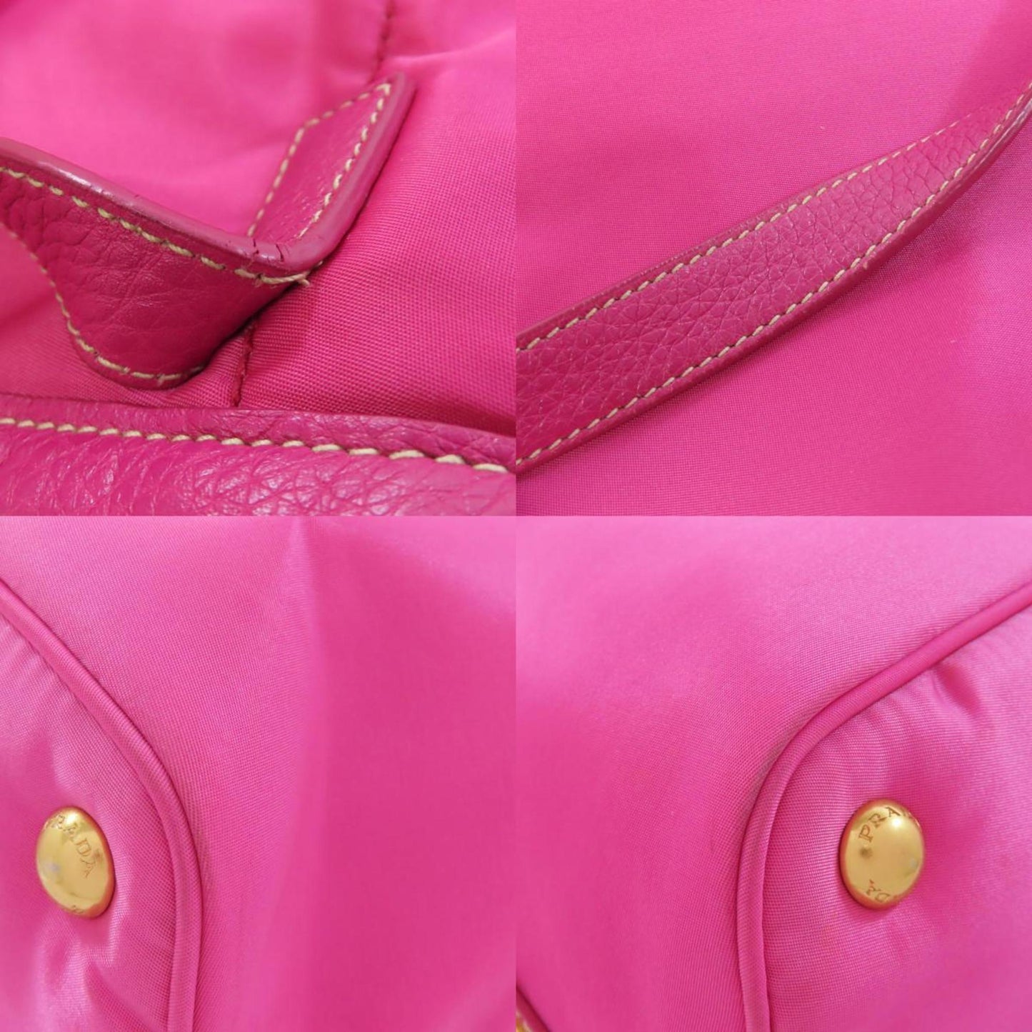 Prada Metal Tote Bag Nylon Material