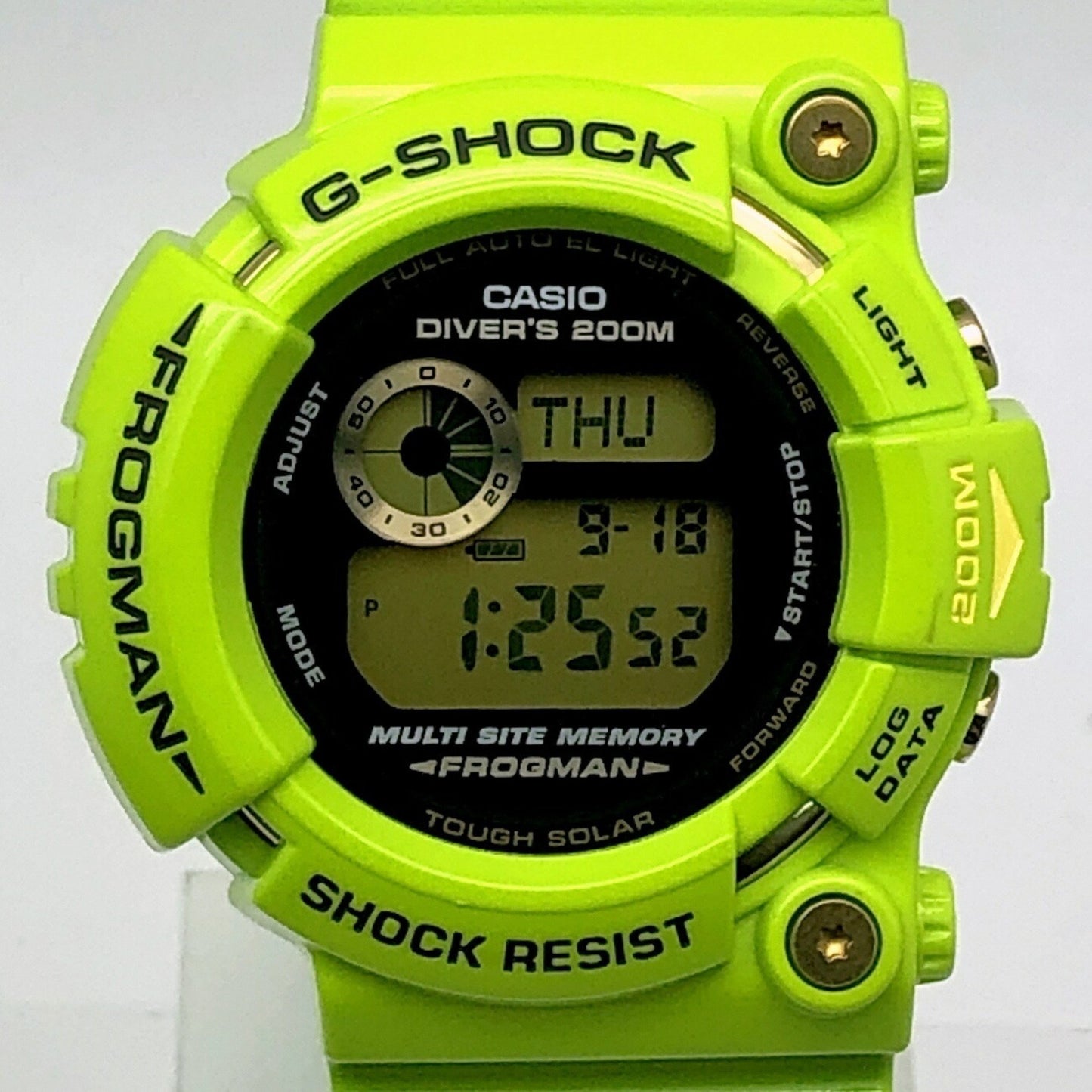 Casio G-Shock Gw-200F-3 Frogman Earthwatch Watch Featuring A Rain Frog