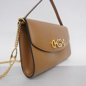 Gucci Zumi Handbag 572375 In Brown And Gold Leather