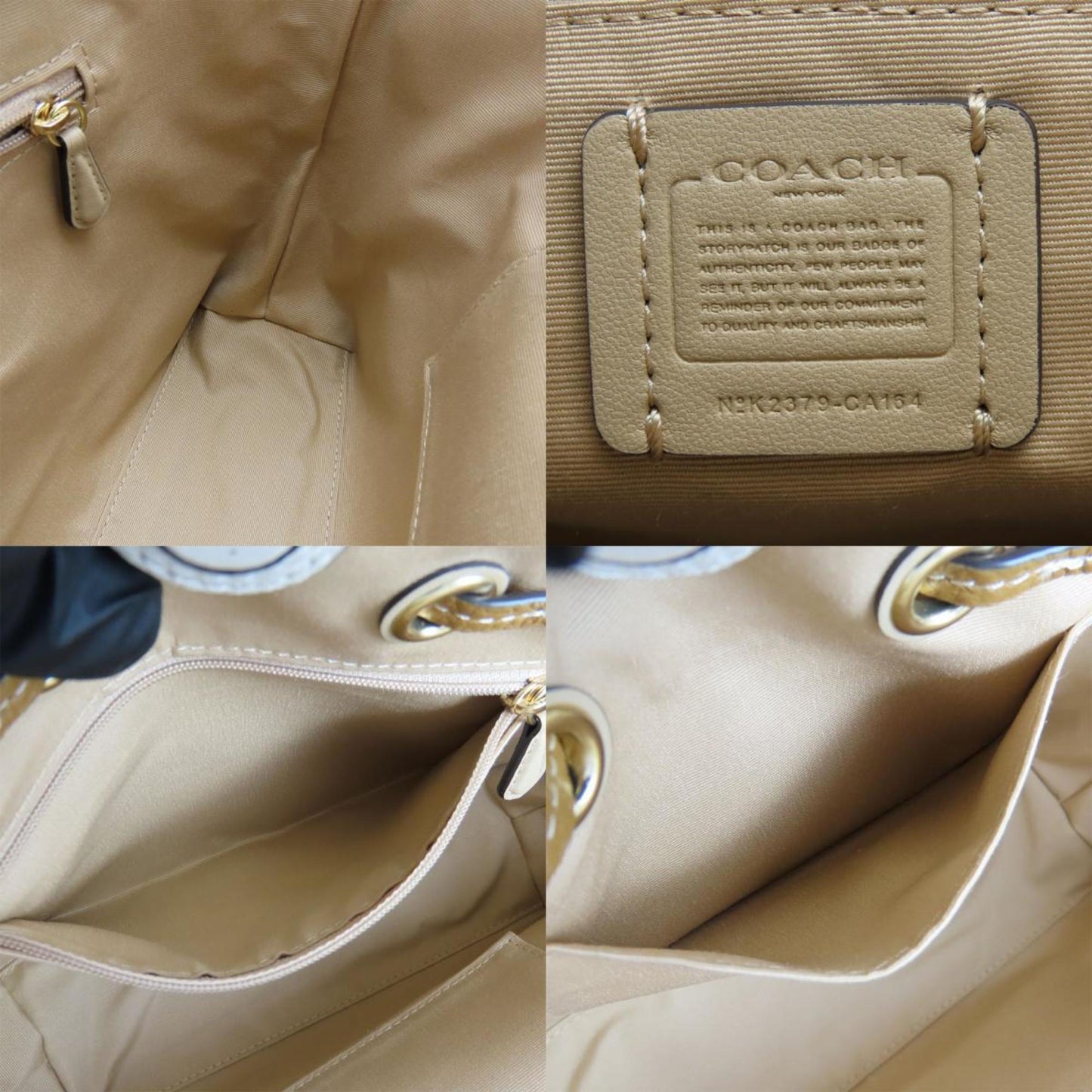 Coach Shoulder Bag Ca164 Leather White Brown