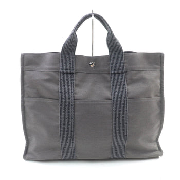Hermes Air Line Mm Silver Hardware Serie Button Canvas Tote Bag Gray Made In France