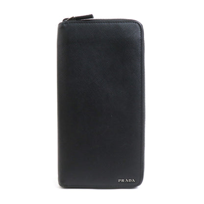 Prada Organizer Long Wallet In Black Leather