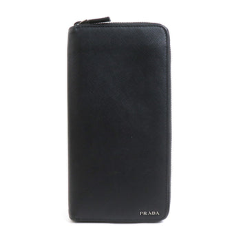 Prada Organizer Long Wallet In Black Leather