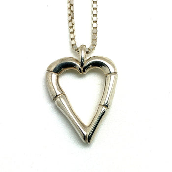 Gucci Heart Bamboo Pendant Necklace In Sterling Silver (925) - Long Necklace