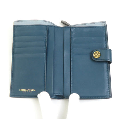 Bottega Veneta Bifold Wallet In Intrecciato Leather Green-Blue For Men And Women