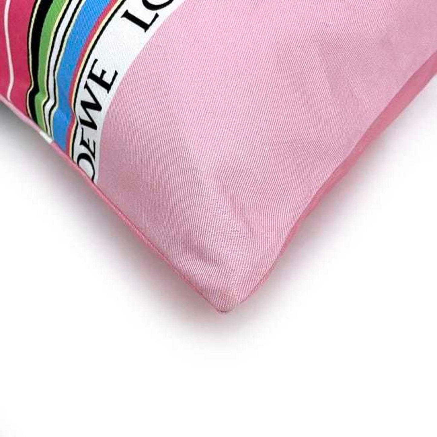 Loewe Bag Ec-22948 Pink Stripe Large Canvas Leather 691910 Clutch Pouch