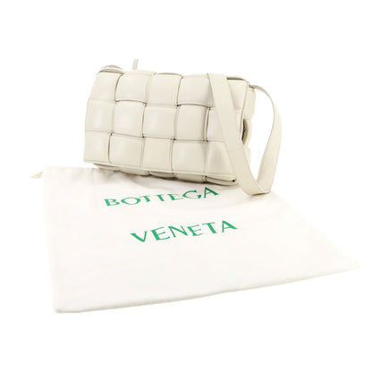 Bottega Veneta Intrecciato Padded Cassette Shoulder Bag In White Leather
