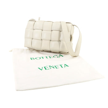 Bottega Veneta Intrecciato Padded Cassette Shoulder Bag In White Leather