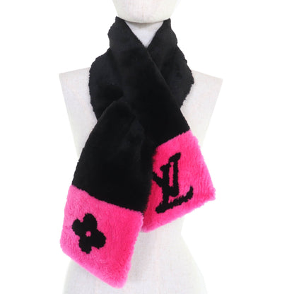Louis Vuitton 2018 Louis Vuitton Echarpe Lv In The City Beaver Fur 100% Silk Scarf M70872 Black