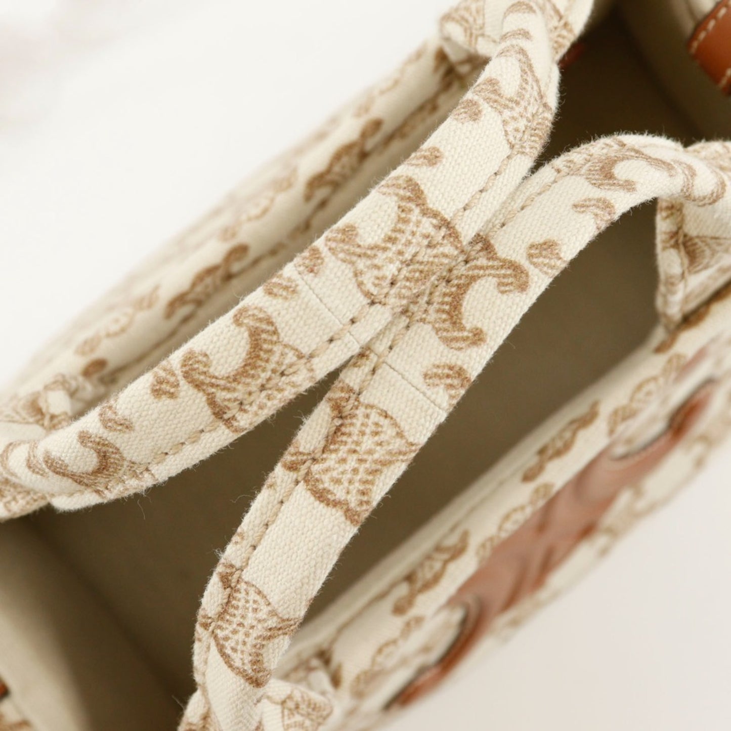 Celine Triomphe Small Hippo Thais Handbag Shoulder 19916 2Ez6 01Bc Canvas Beige 2Way A5