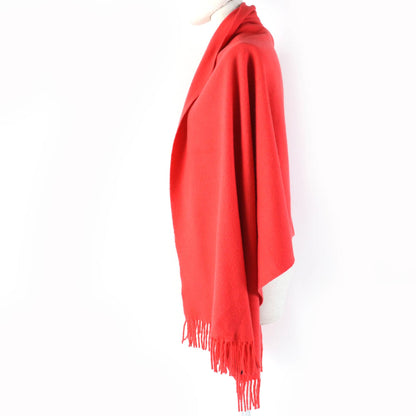 Hermes 100% Cashmere Shawl With Embroidered Logo And Fringe
