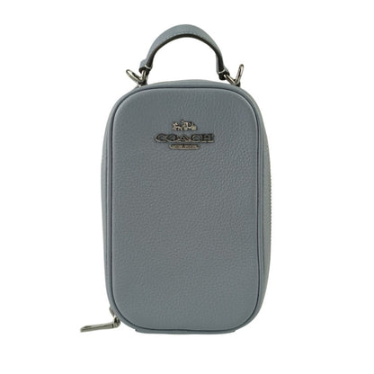 Coach Eva Phone Crossbody Shoulder Bag Cb854 Blue-Gray Leather