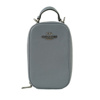 Coach Eva Phone Crossbody Shoulder Bag Cb854 Blue-Gray Leather