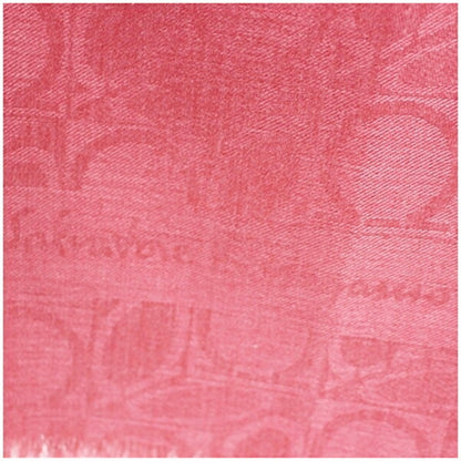 Salvatore Ferragamo Silk Wool Cashmere Stole Red Gancini Pattern
