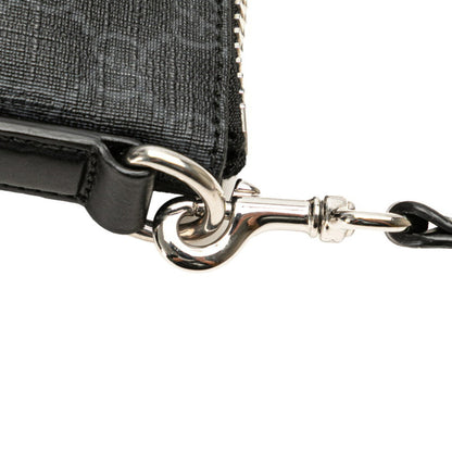 Gucci Gg Supreme Sherry Line Crossbody Shoulder Bag 474139 Black Leather