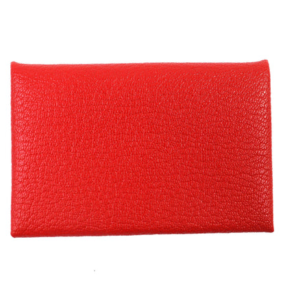 Hermes Calvi Chevre Rouge Coupe Silver Hardware Iwataya Exclusive Business Card Case