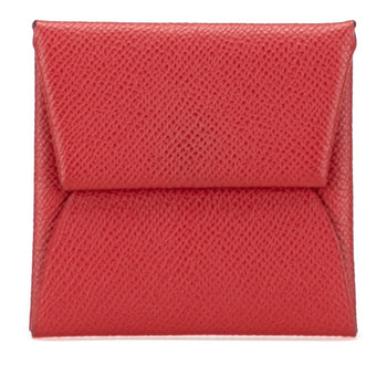 Herms Bastia Wallet/Coin Purse Rouge Kazak Epsom Leather