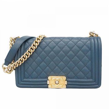 Calfskin Chanel Shoulder Bag Grained