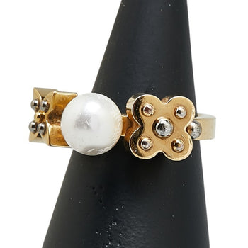 Louis Vuitton Charmy Pearl Ring #S M75481 Gold Plated