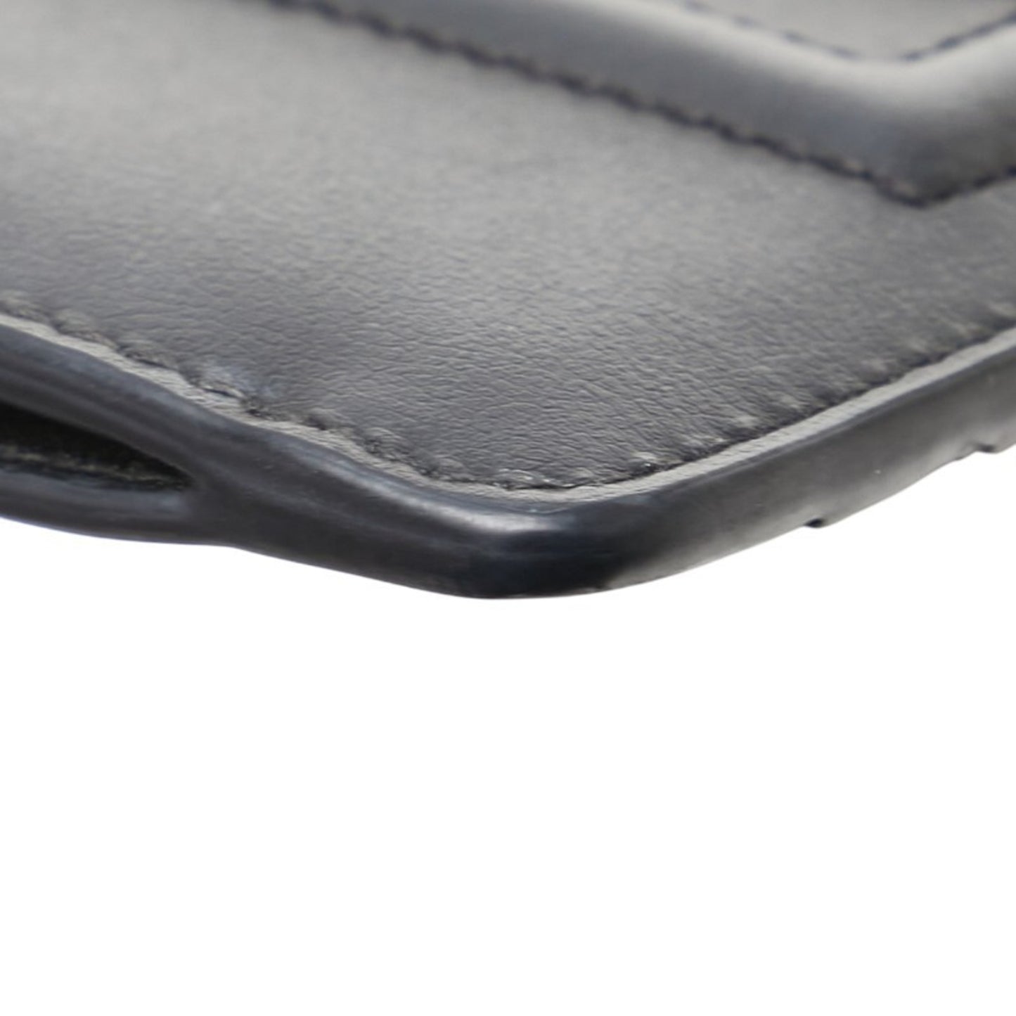 Dolce & Gabbana Dg Logo Business Card Case Fragment Black Calf Leather