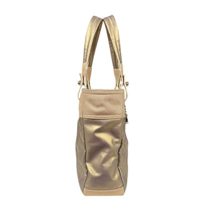 Chanel Paris Biarritz Pm Handbag Coated Canvas A34208 Gold