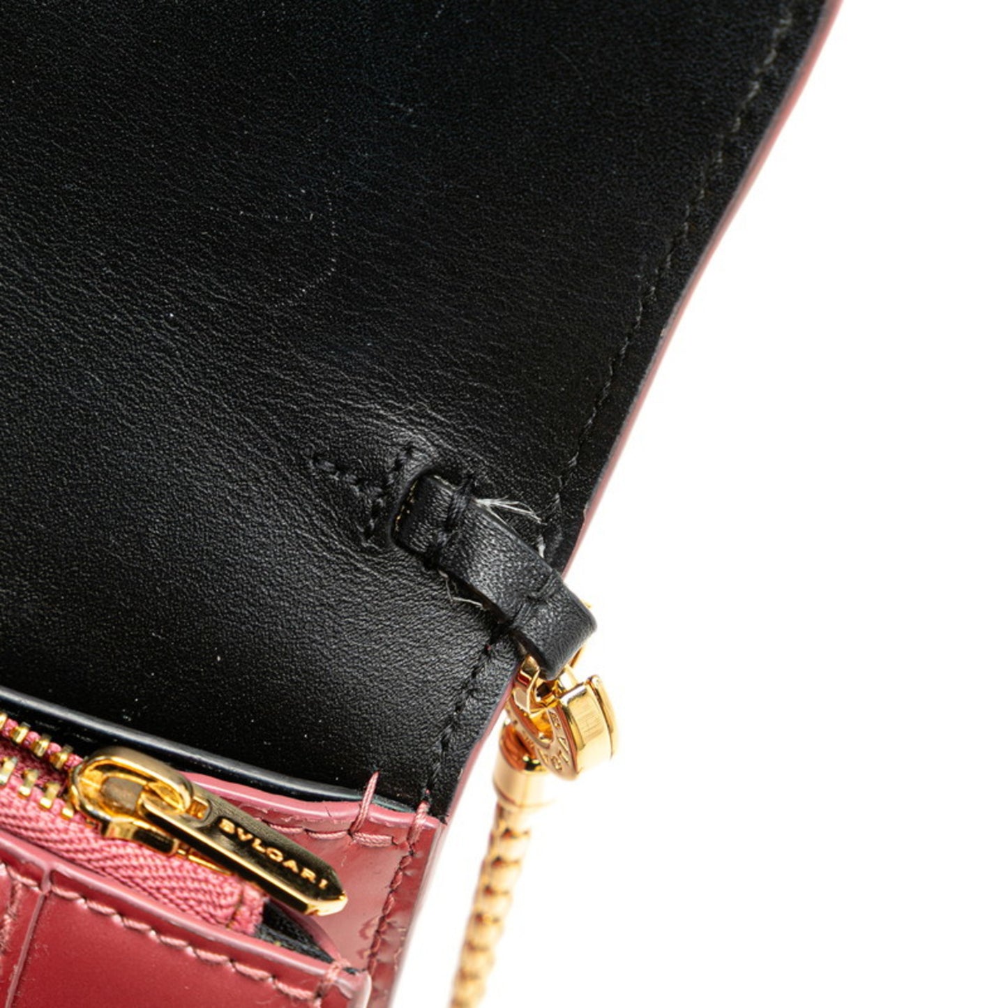 Bvlgari Serpenti Forever Chain Shoulder Bag In Pink Enamel