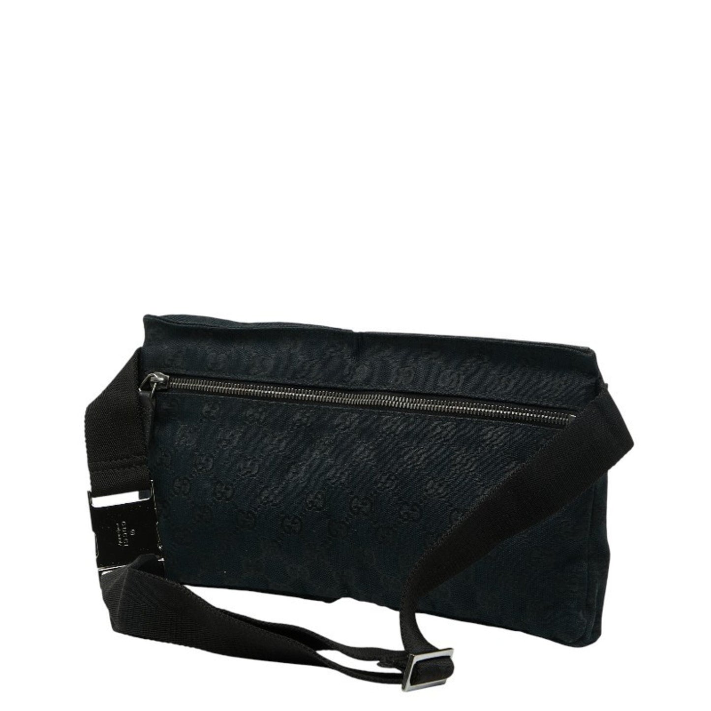 Gucci Gg Canvas Waist Bag/Shoulder Bag 28566 Black Leather