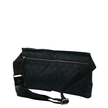 Gucci Gg Canvas Waist Bag/Shoulder Bag 28566 Black Leather