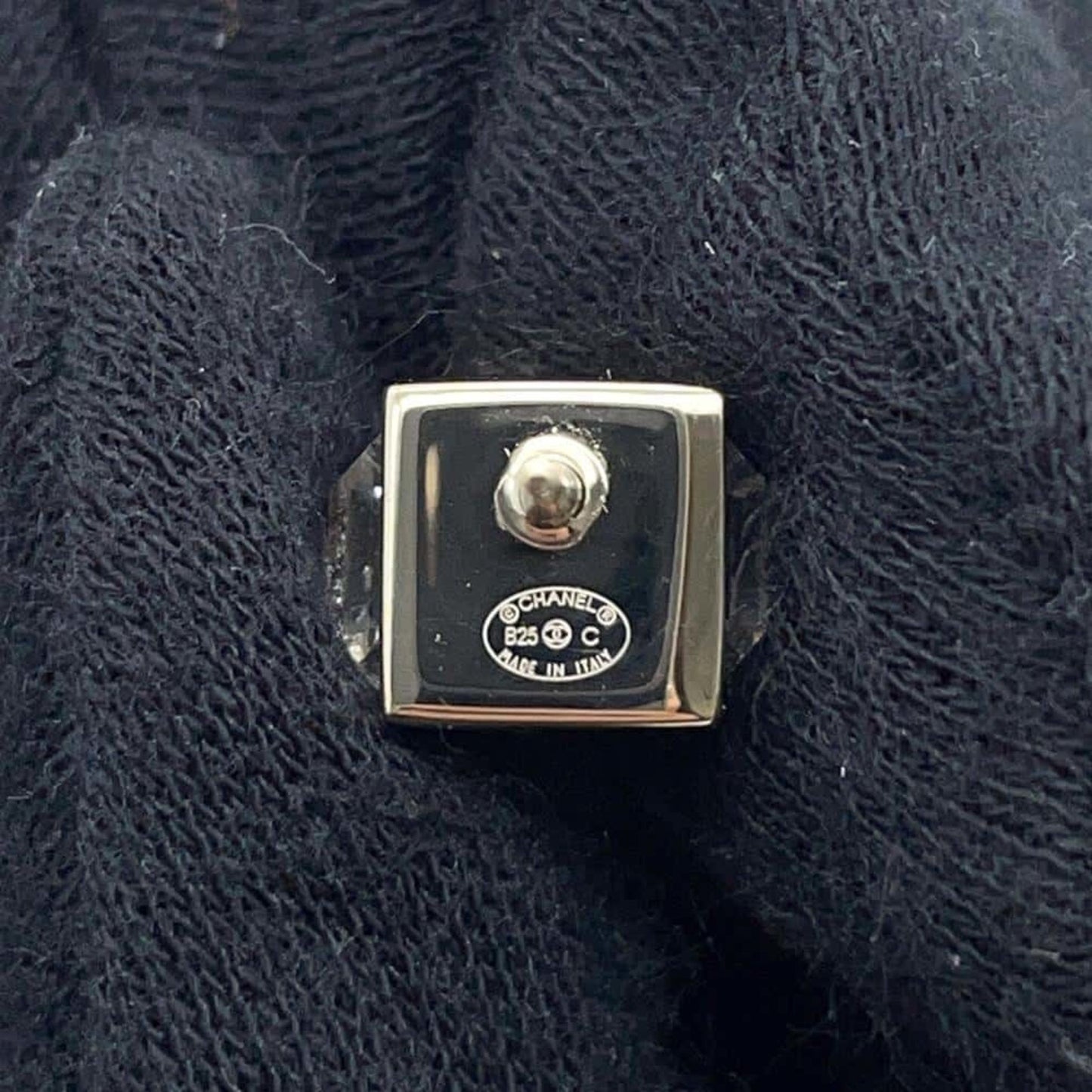 Chanel Earrings Coco Mark Cube Rhinestone B25 C Abe805 Chanel