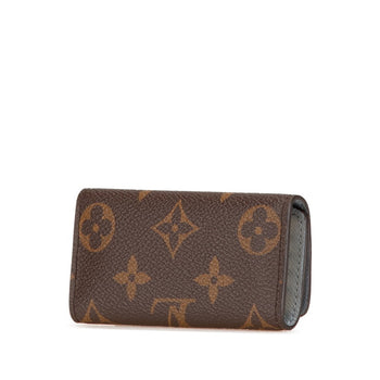 Louis Vuitton Monogram Multicle 4 Key Case Ring M82923 Brown Light Blue Pvc Leather