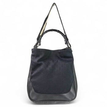 Gucci Bamboo Gg Canvas 2-Way Handbag/One-Shoulder Bag 4058 Black