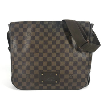 Louis Vuitton N51211 Damier Brooklyn Mm Crossbody Flap Messenger Bag/Shoulder Bag In Canvas