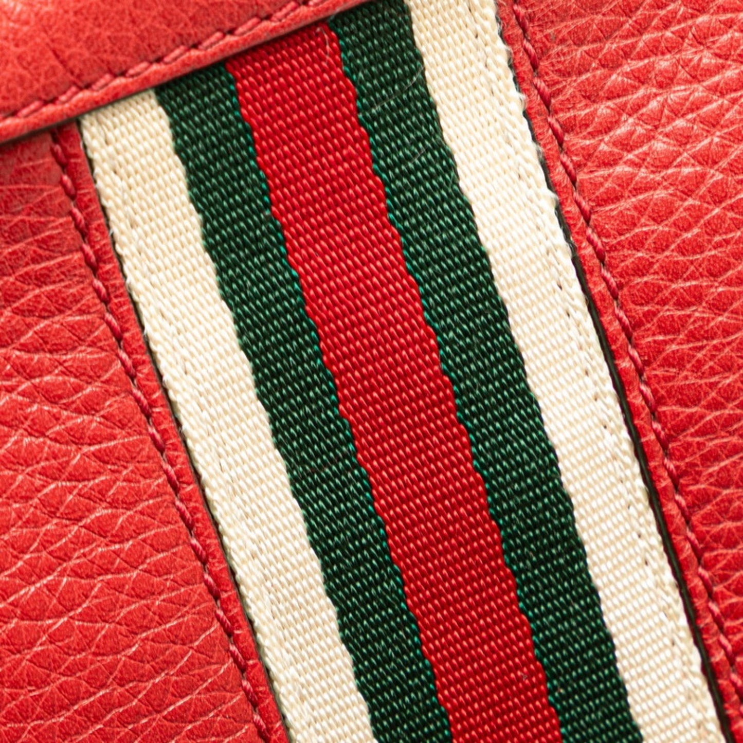 Gucci Webbing Line Handbag/Shoulder Bag 2-Way 420023 Red Leather