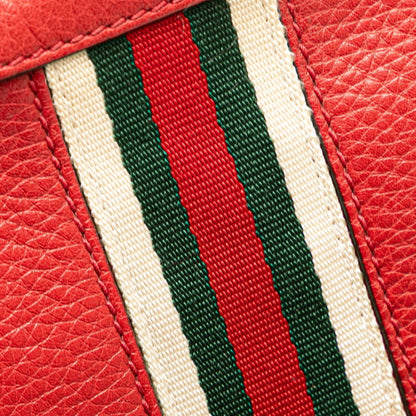 Gucci Webbing Line Handbag/Shoulder Bag 2-Way 420023 Red Leather