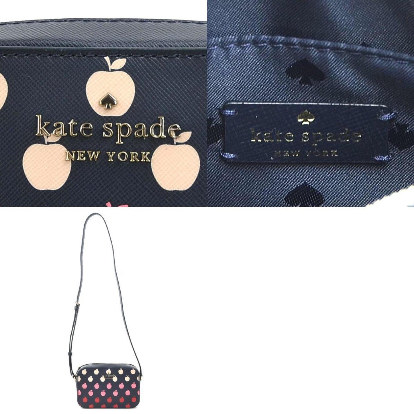 Kate Spade Shoulder Bag Leather Navy X Pink