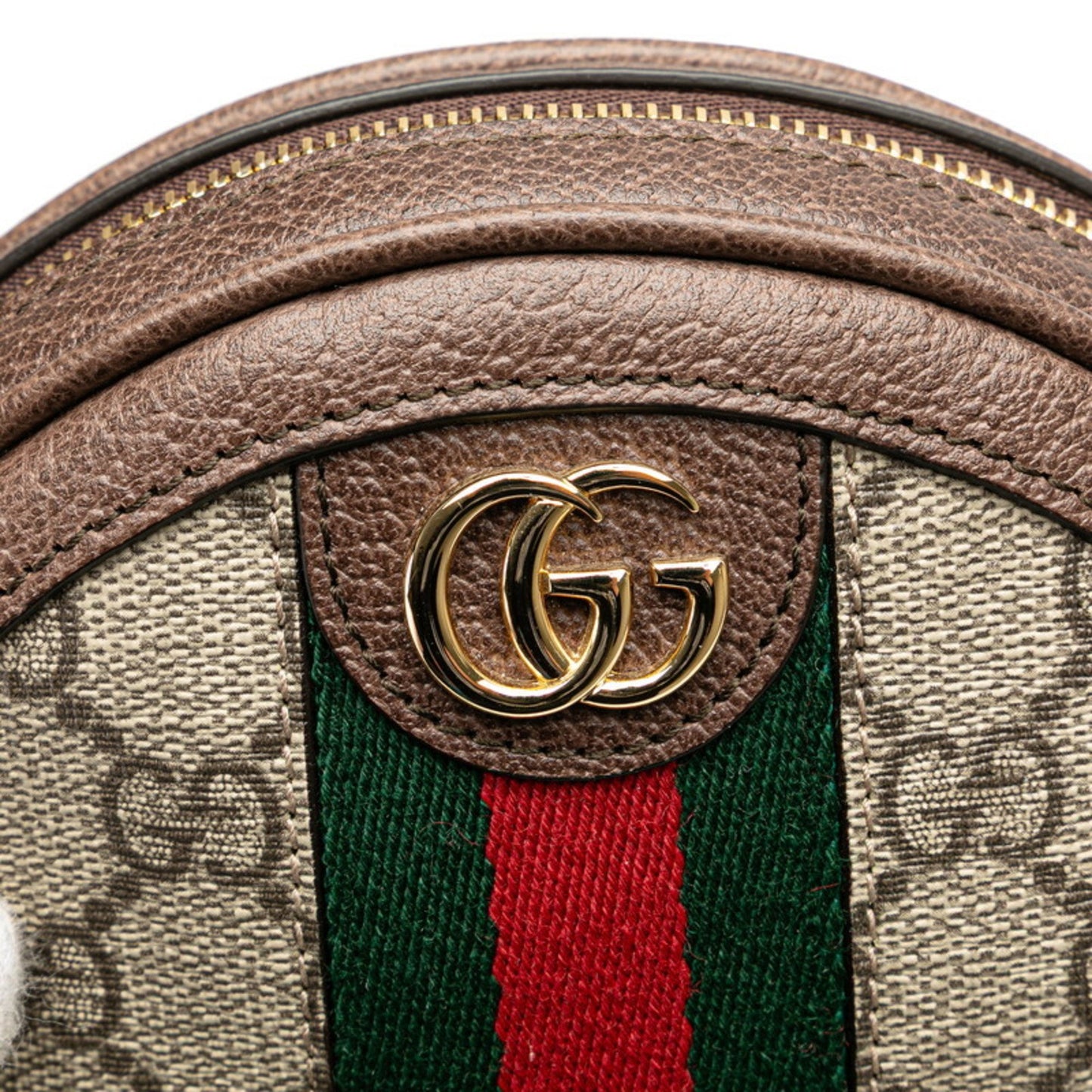 Gucci Gg Supreme Ophidia Pouch 574841 Brown Leather