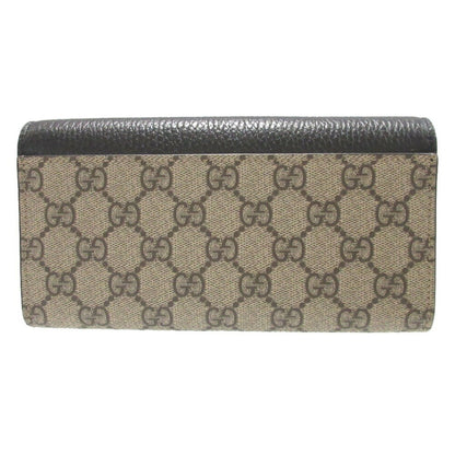 Unused Gucci Gg Marmont Supreme Leather Long Wallet In Beige