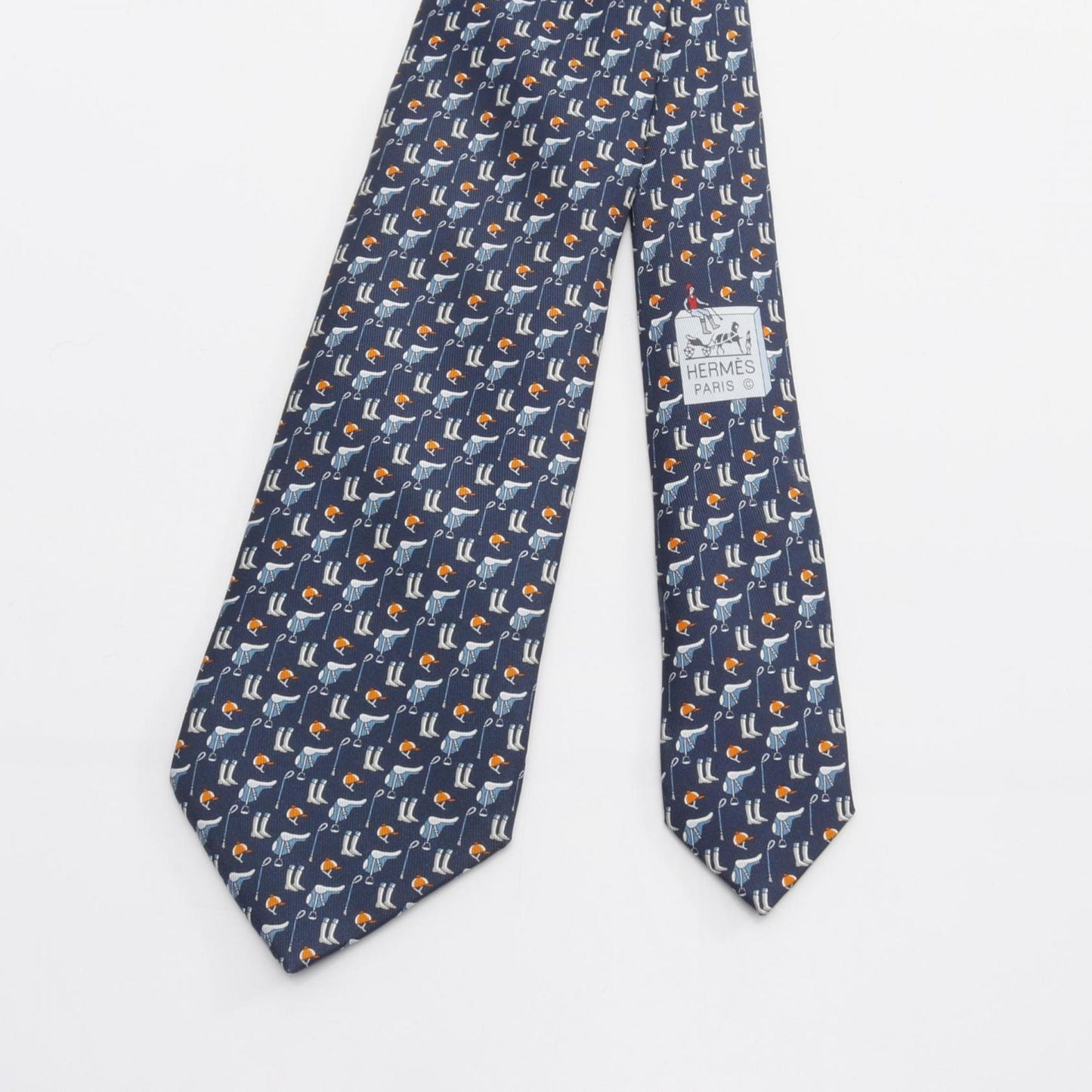 Hermes Herms Tenue De Jockey Silk Tie For Men