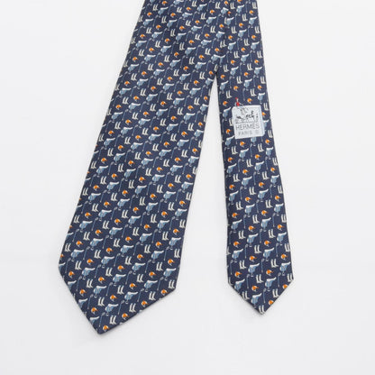 Hermes Herms Tenue De Jockey Silk Tie For Men