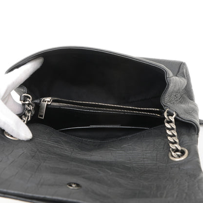 Saint Laurent Paris West Hollywood Shoulder Bag Leather Black Silver Hardware 620663 Bp