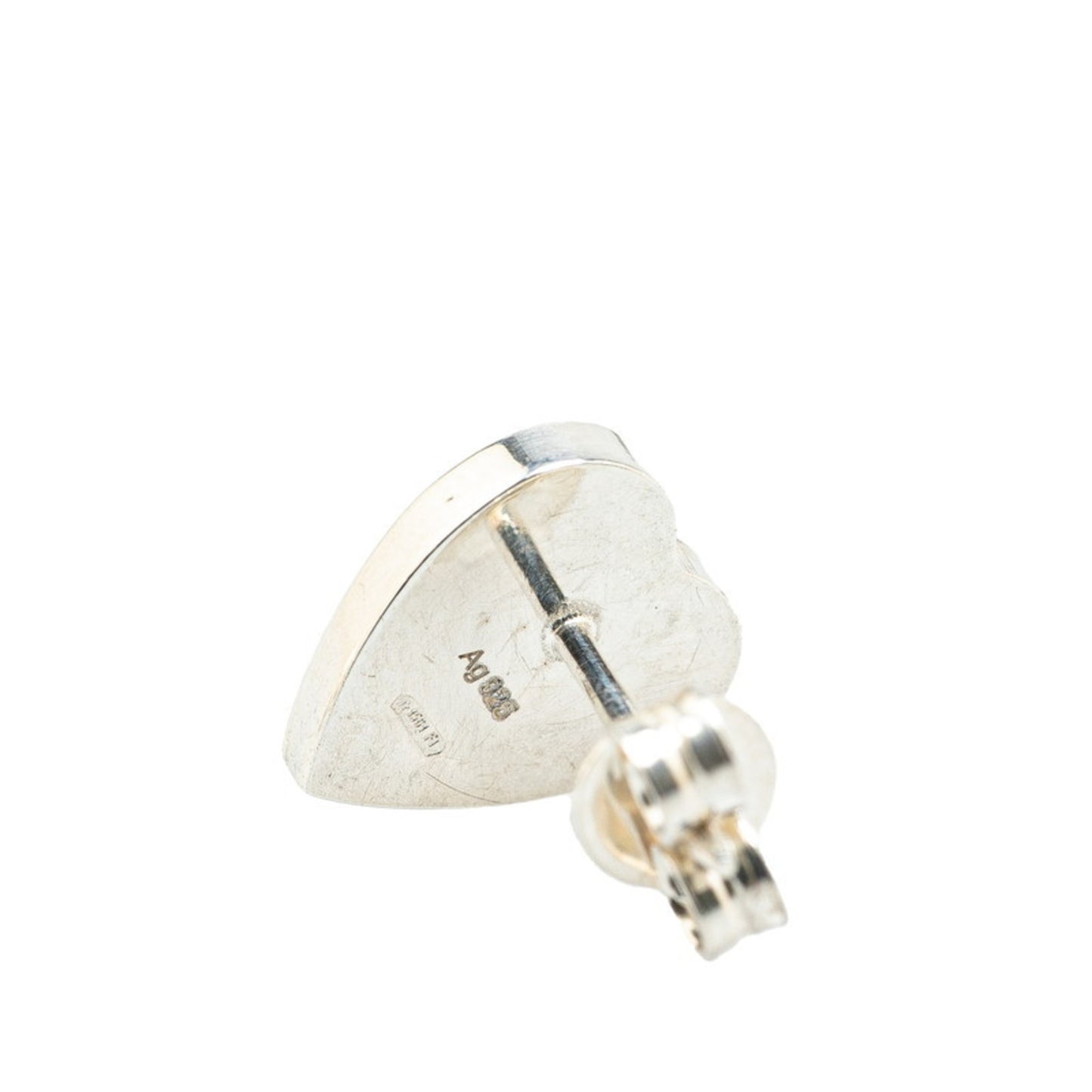Gucci Heart Motif Stud Earrings In Sv925 Silver