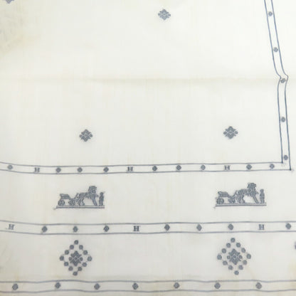 Hermes Carriage Pattern Scarf Silk Cotton