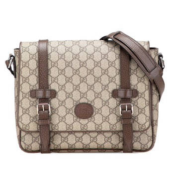 Gucci Gg Supreme Messenger Bag/Shoulder Bag 658542 Beige Brown Pvc Leather
