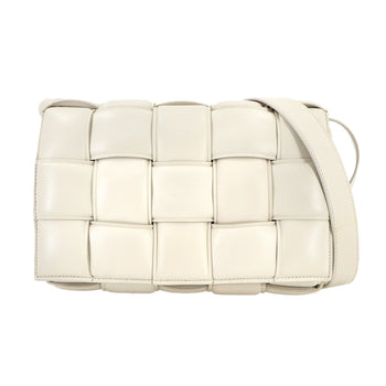 Bottega Veneta Intrecciato Padded Cassette Shoulder Bag In White Leather