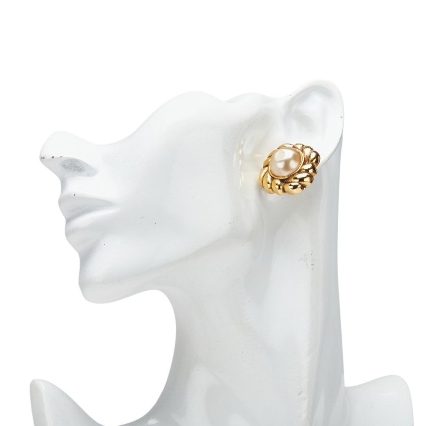 Chanel Pearl Earrings Gold Plated